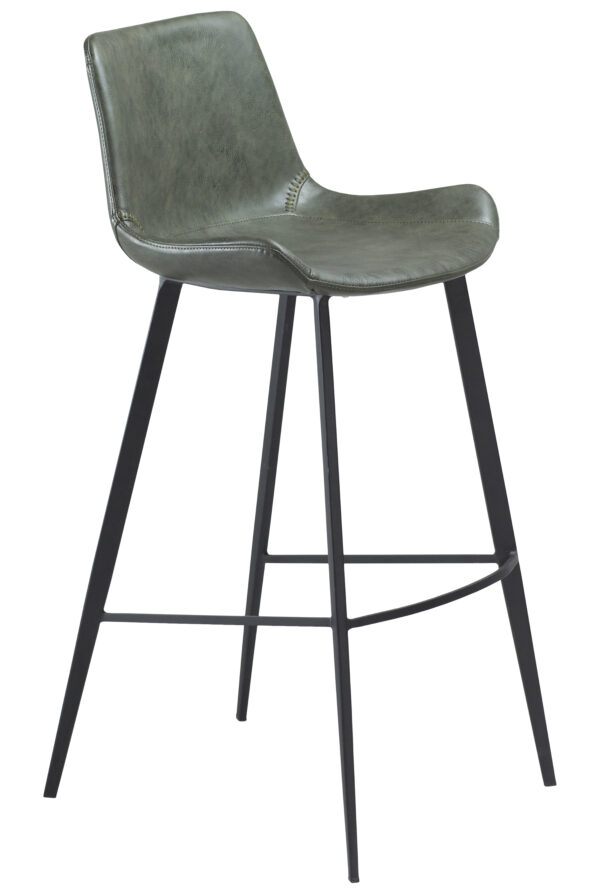 Vintage green barstool with black legs